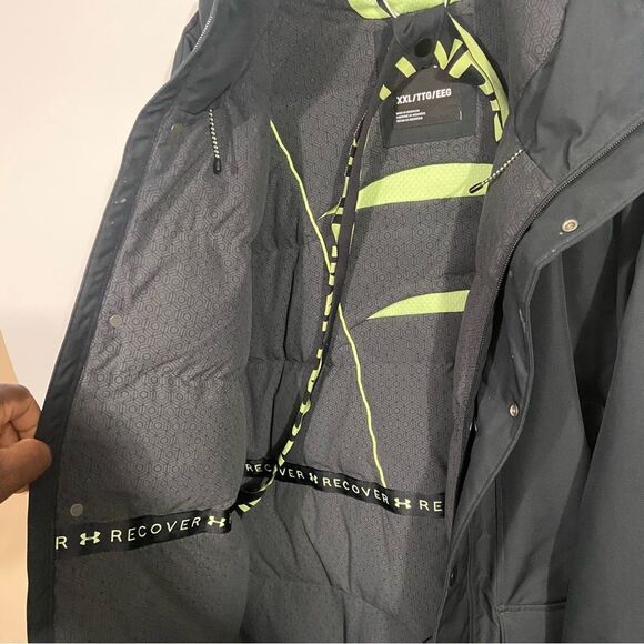 Under Armour Black Full Length Puffer Winter Jacket - Picture 6 of 6